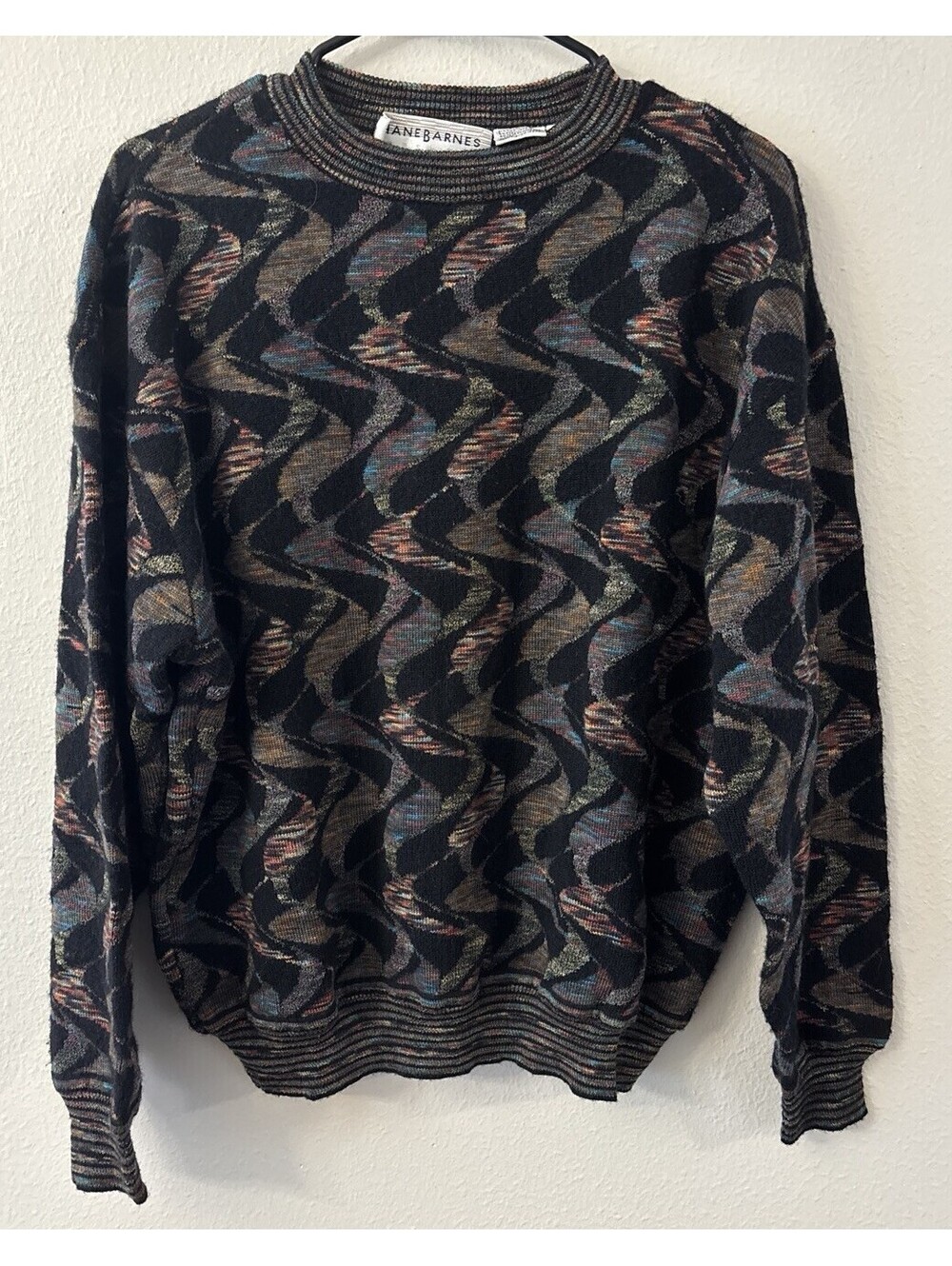 Vintage Jhane Barnes Menswear Sweater Size LG Colorful Wool Blend
